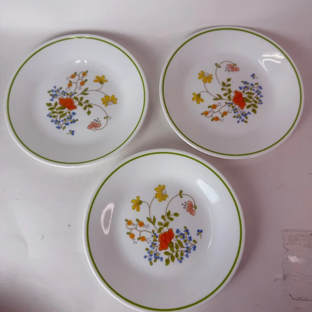 Corelle Corning Wildflower Lot 10 Salad Lunch Dessert Plates Vintage Floral